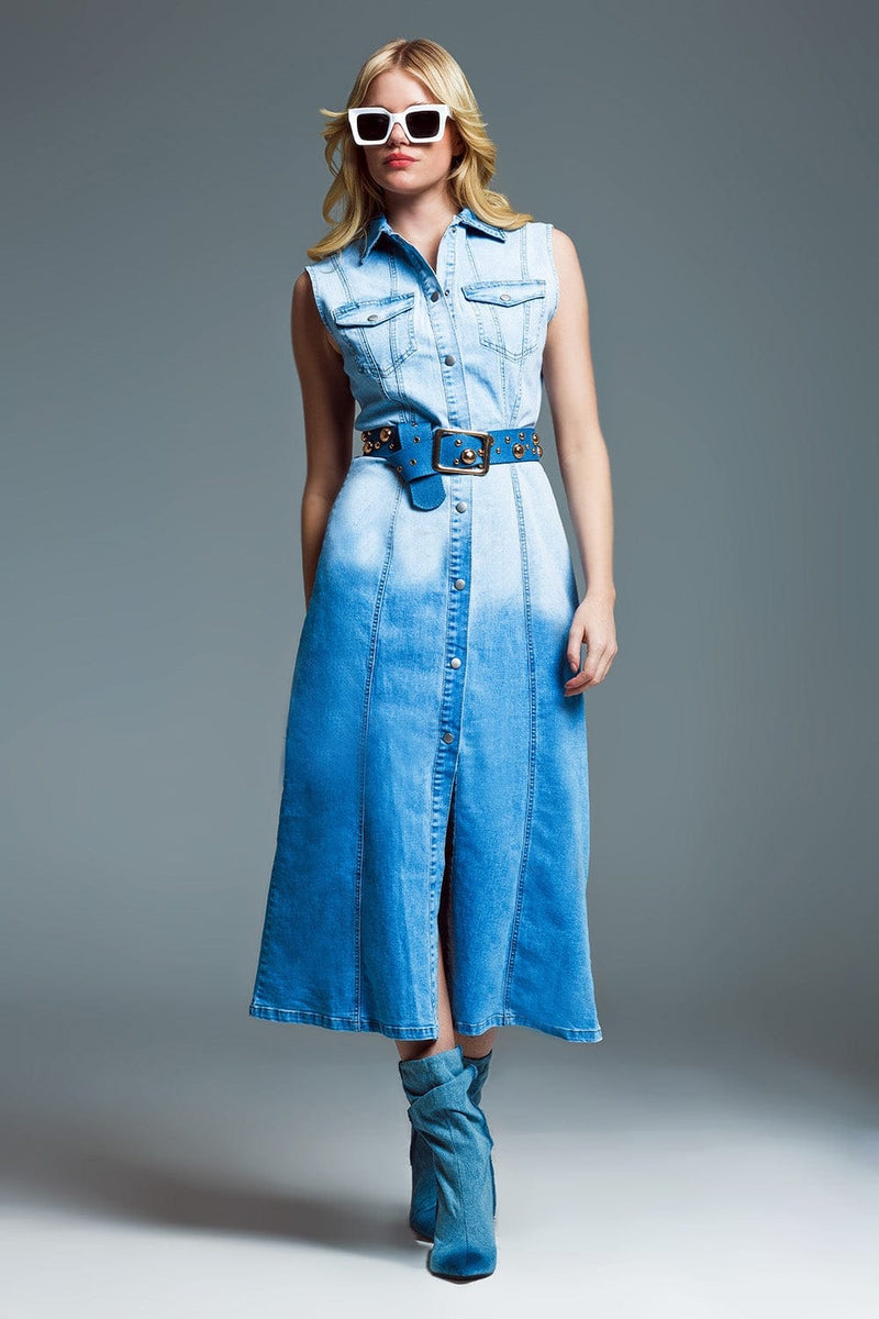 V-Neck Fashion Long Denim Dress - 2023 Spring – Jeans4you.shop